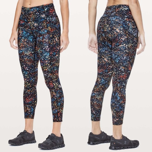 lululemon Flowerescent High Rise Fast & Free 7/8 Tights 25" Size 6 - Picture 13 of 13